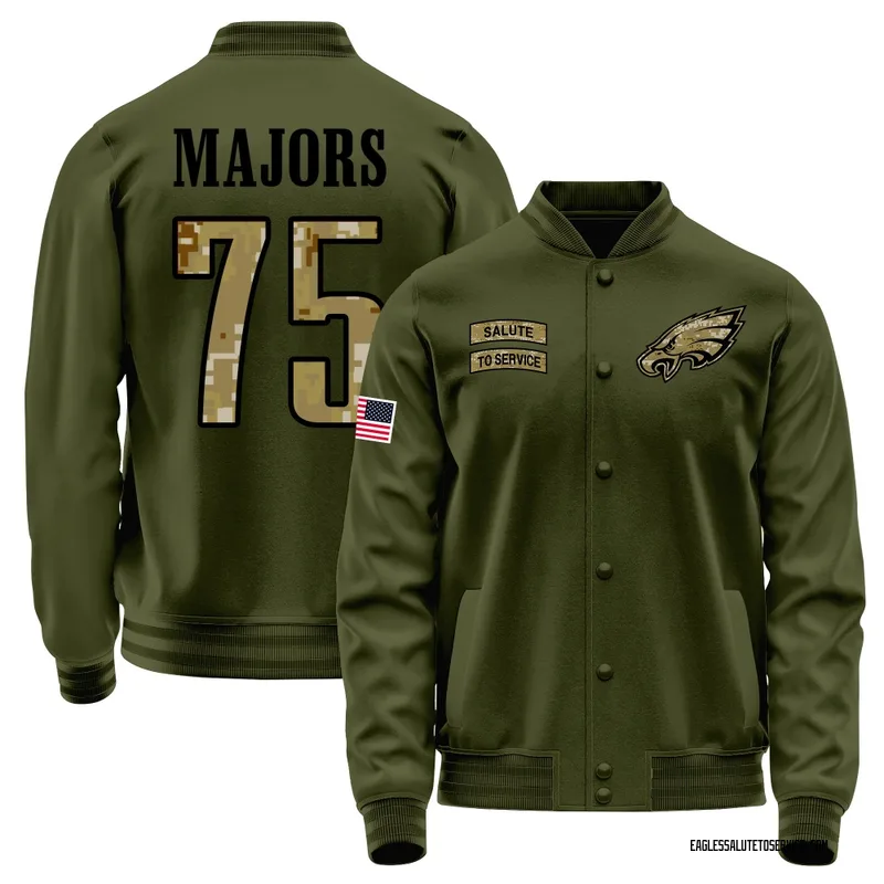 Youth Jake Majors Philadelphia Eagles Olive Salute to Service Sideline Performance Jacket