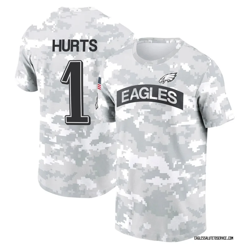 Youth Jalen Hurts Philadelphia Eagles Camo Arctic 2024 Salute to Service Performance T-Shirt