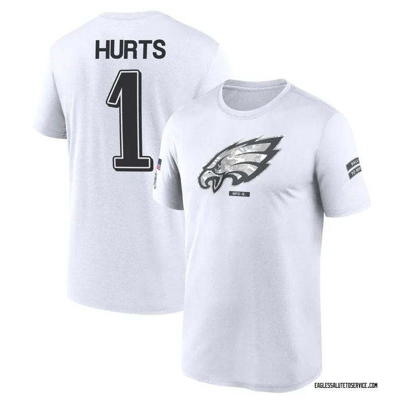 Youth Jalen Hurts Philadelphia Eagles Legend White 2024 Salute to Service Performance T-Shirt