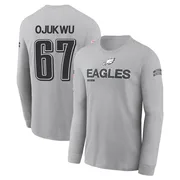 Youth John Ojukwu Philadelphia Eagles Gray 2024 Salute to Service Long Sleeve T-Shirt
