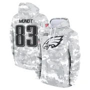 Youth Johnny Mundt Philadelphia Eagles Camo Arctic 2024 Salute to Service Club Fleece Pullover Hoodie
