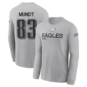Youth Johnny Mundt Philadelphia Eagles Gray 2024 Salute to Service Long Sleeve T-Shirt