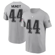 Youth Johnny Mundt Philadelphia Eagles Gray 2024 Salute to Service Name & Number T-Shirt
