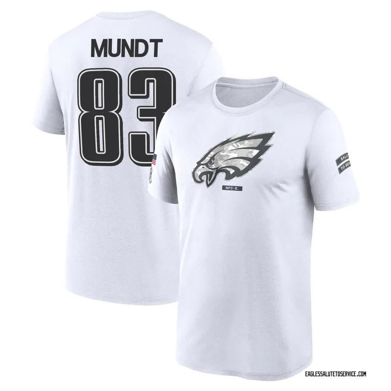 Youth Johnny Mundt Philadelphia Eagles Legend White 2024 Salute to Service Performance T-Shirt