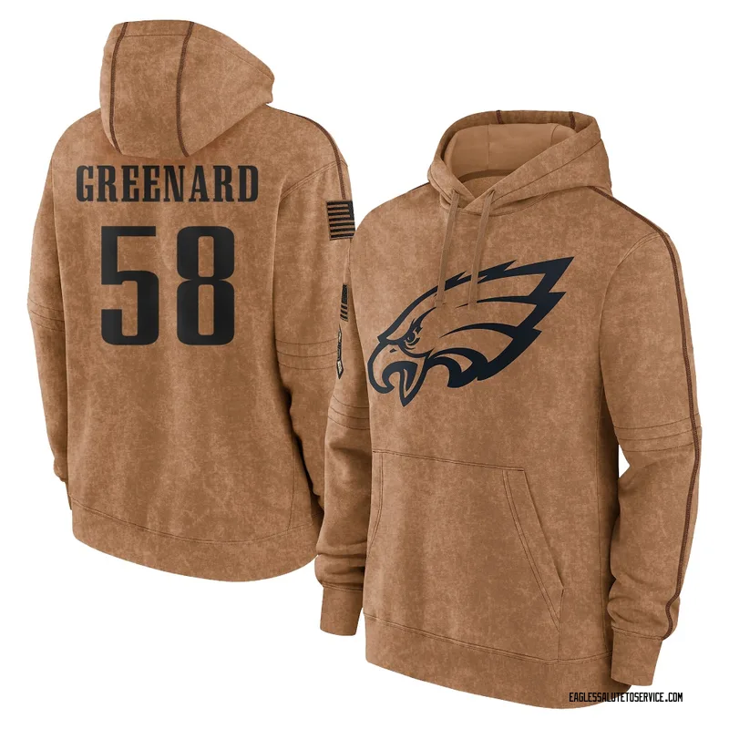 Youth Jonathan Greenard Philadelphia Eagles Brown 2023 Salute To Service Club Pullover Hoodie