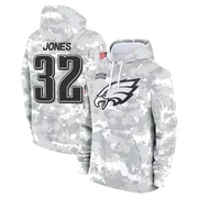 Youth Jonathan Jones Philadelphia Eagles Camo Arctic 2024 Salute to Service Club Fleece Pullover Hoodie