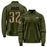 Youth Jonathan Jones Philadelphia Eagles Olive Salute to Service Sideline Performance Jacket