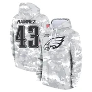 Youth Jose Ramirez Philadelphia Eagles Camo Arctic 2024 Salute to Service Club Fleece Pullover Hoodie