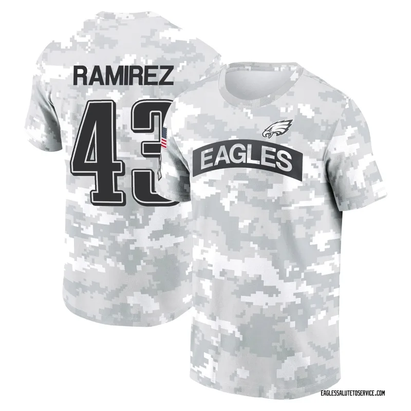 Youth Jose Ramirez Philadelphia Eagles Camo Arctic 2024 Salute to Service Performance T-Shirt