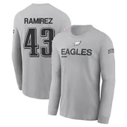 Youth Jose Ramirez Philadelphia Eagles Gray 2024 Salute to Service Long Sleeve T-Shirt