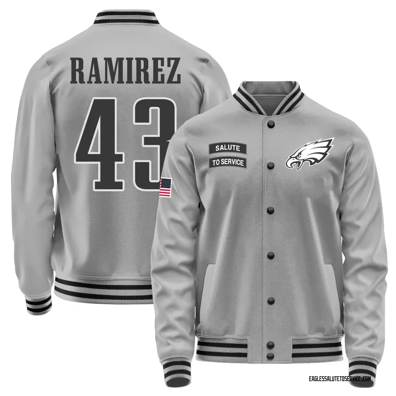 Youth Jose Ramirez Philadelphia Eagles Gray Salute to Service Performance Jacket