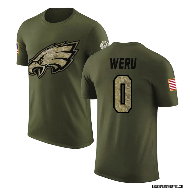 Youth Joshua Weru Philadelphia Eagles Legend Olive Salute to Service T-Shirt