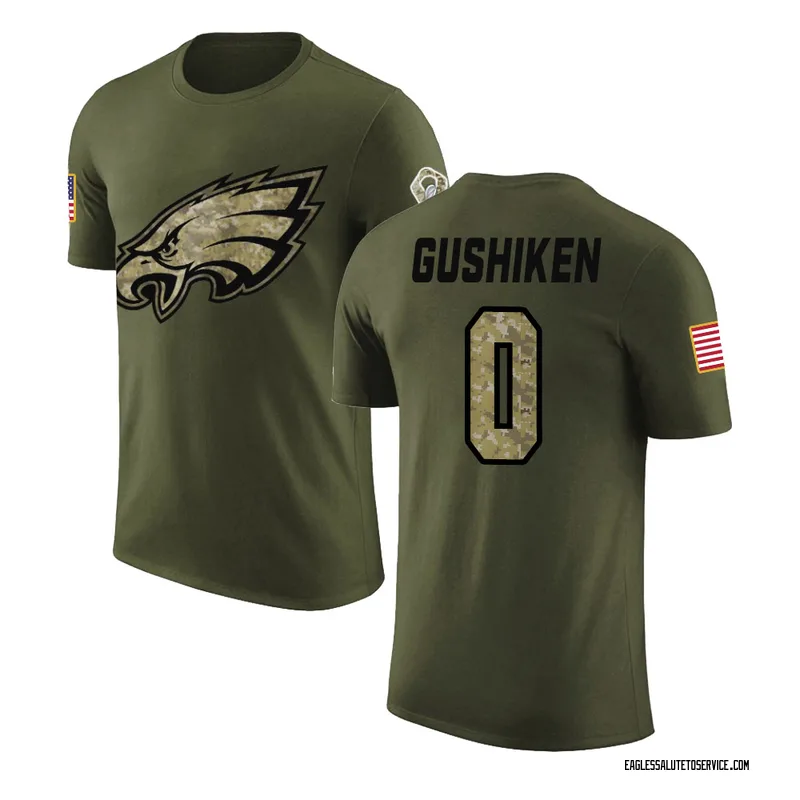 Youth Kapena Gushiken Philadelphia Eagles Legend Olive Salute to Service T-Shirt