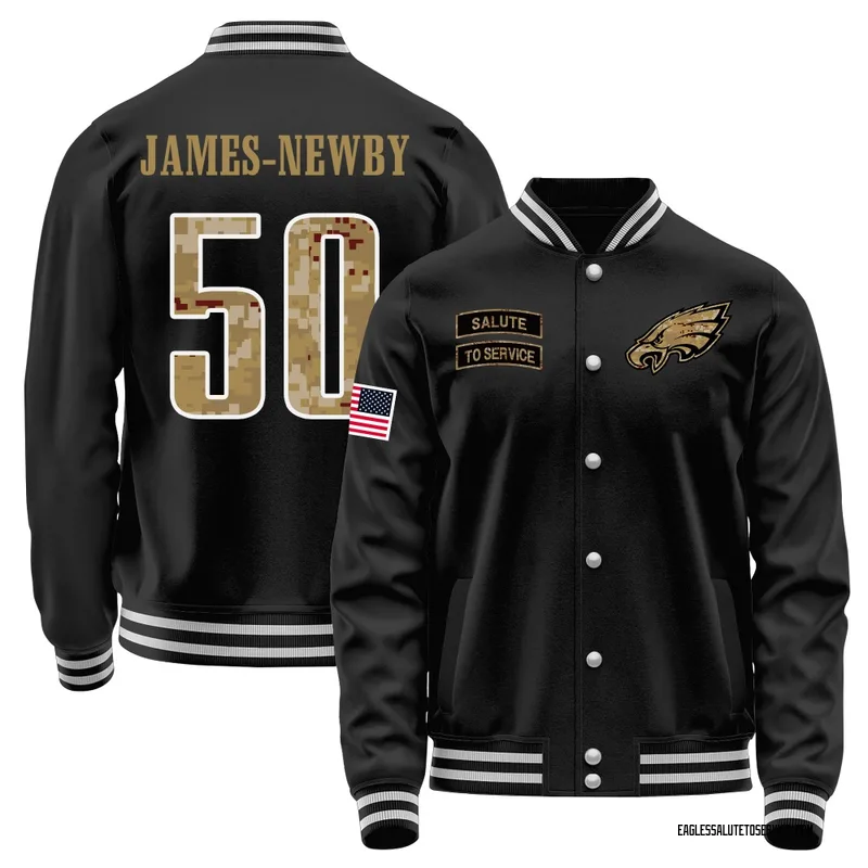Youth Keyshawn James-Newby Philadelphia Eagles Black Salute to Service Sideline Performance Jacket