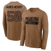 Youth Keyshawn James-Newby Philadelphia Eagles Brown 2023 Salute To Service Long Sleeve T-Shirt