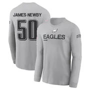 Youth Keyshawn James-Newby Philadelphia Eagles Gray 2024 Salute to Service Long Sleeve T-Shirt