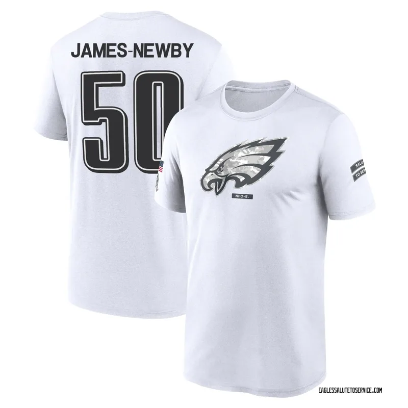 Youth Keyshawn James-Newby Philadelphia Eagles Legend White 2024 Salute to Service Performance T-Shirt