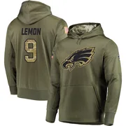 Youth Makai Lemon Philadelphia Eagles Olive Salute to Service Pullover Hoodie