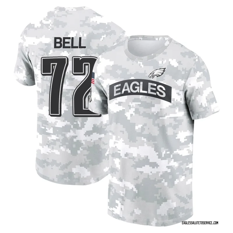 Youth Markel Bell Philadelphia Eagles Camo Arctic 2024 Salute to Service Performance T-Shirt