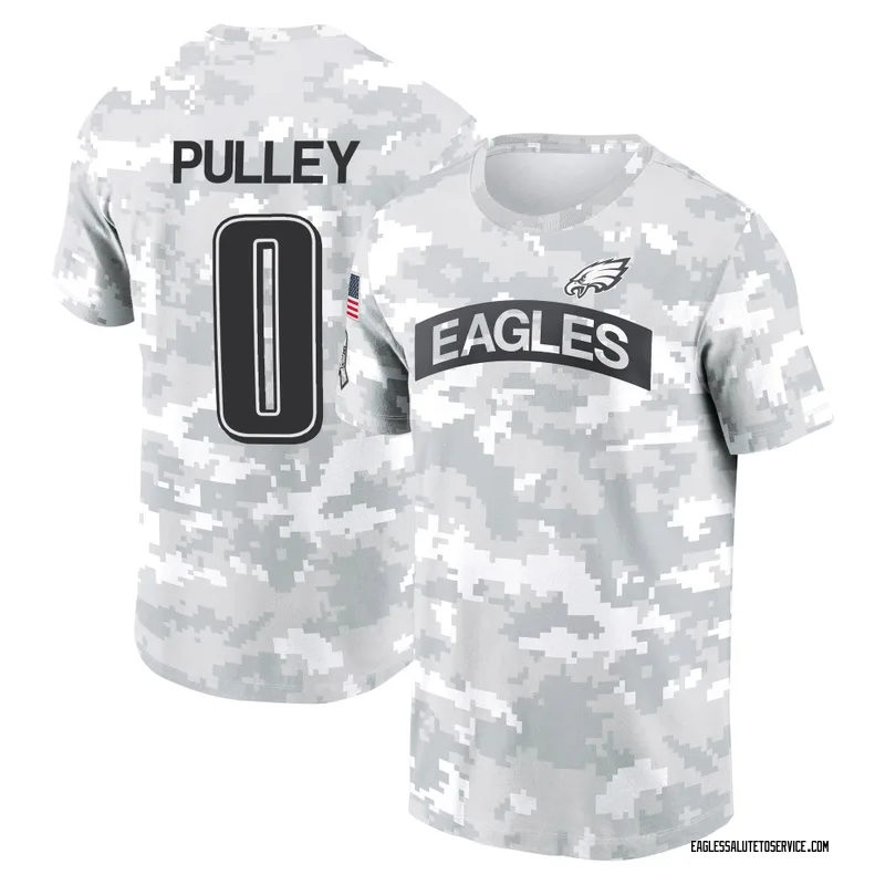 Youth Maximus Pulley Philadelphia Eagles Camo Arctic 2024 Salute to Service Performance T-Shirt