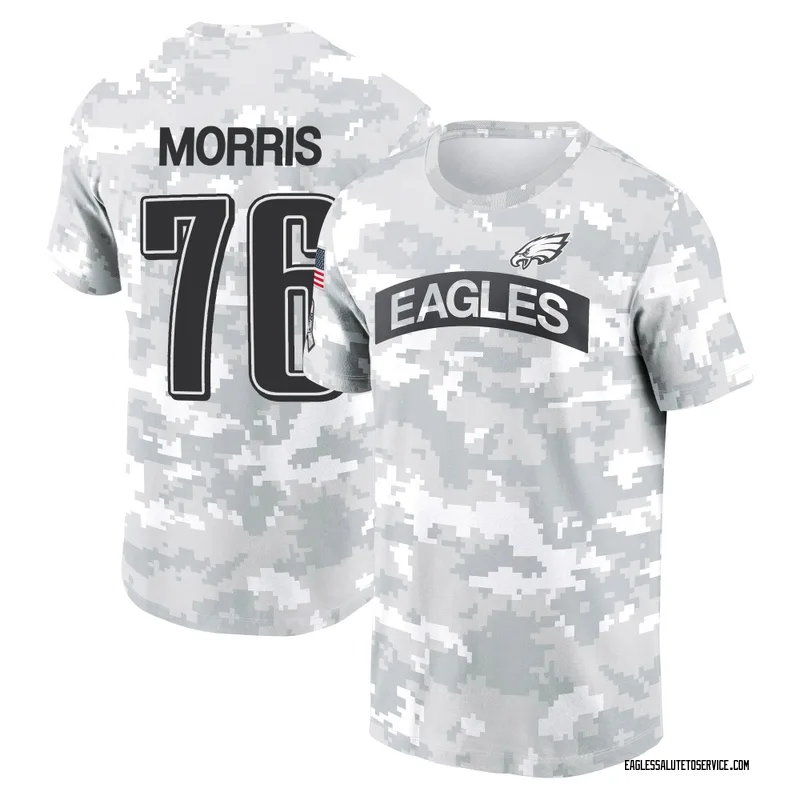 Youth Micah Morris Philadelphia Eagles Camo Arctic 2024 Salute to Service Performance T-Shirt