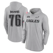 Youth Micah Morris Philadelphia Eagles Gray 2024 Salute to Service Lightweight Performance Long Sleeve Hooded T-Shirt