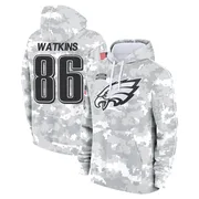 Youth Quez Watkins Philadelphia Eagles Camo Arctic 2024 Salute to Service Club Fleece Pullover Hoodie