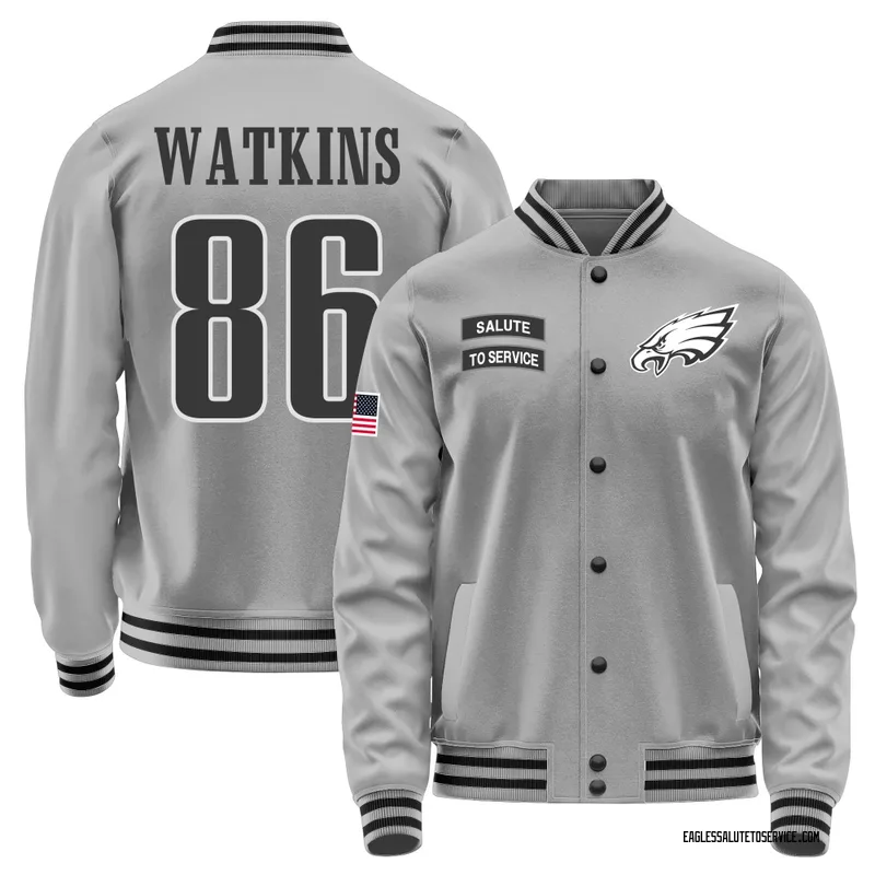 Youth Quez Watkins Philadelphia Eagles Gray Salute to Service Performance Jacket