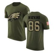 Youth Quez Watkins Philadelphia Eagles Legend Olive Salute to Service T-Shirt