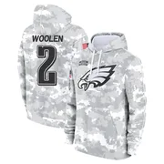 Youth Riq Woolen Philadelphia Eagles Camo Arctic 2024 Salute to Service Club Fleece Pullover Hoodie