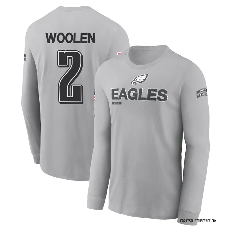 Youth Riq Woolen Philadelphia Eagles Gray 2024 Salute to Service Long Sleeve T-Shirt