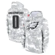 Youth Rocco Underwood Philadelphia Eagles Camo Arctic 2024 Salute to Service Club Fleece Pullover Hoodie