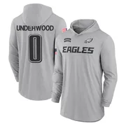 Youth Rocco Underwood Philadelphia Eagles Gray 2024 Salute to Service Lightweight Performance Long Sleeve Hooded T-Shirt