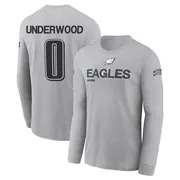 Youth Rocco Underwood Philadelphia Eagles Gray 2024 Salute to Service Long Sleeve T-Shirt