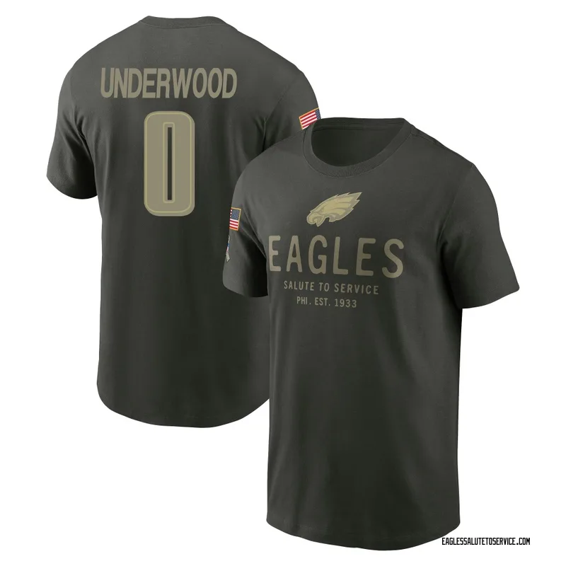 Youth Rocco Underwood Philadelphia Eagles Green Forest/ 2025 Salute to Service Sideline Primary Edge T-Shirt