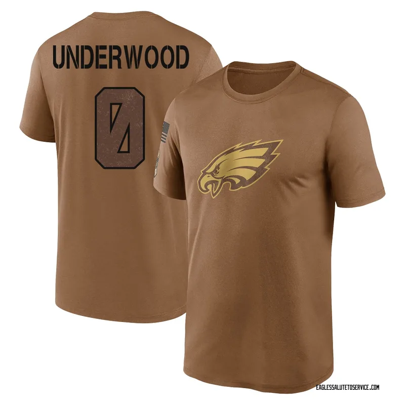 Youth Rocco Underwood Philadelphia Eagles Legend Brown 2023 Salute To Service Performance T-Shirt