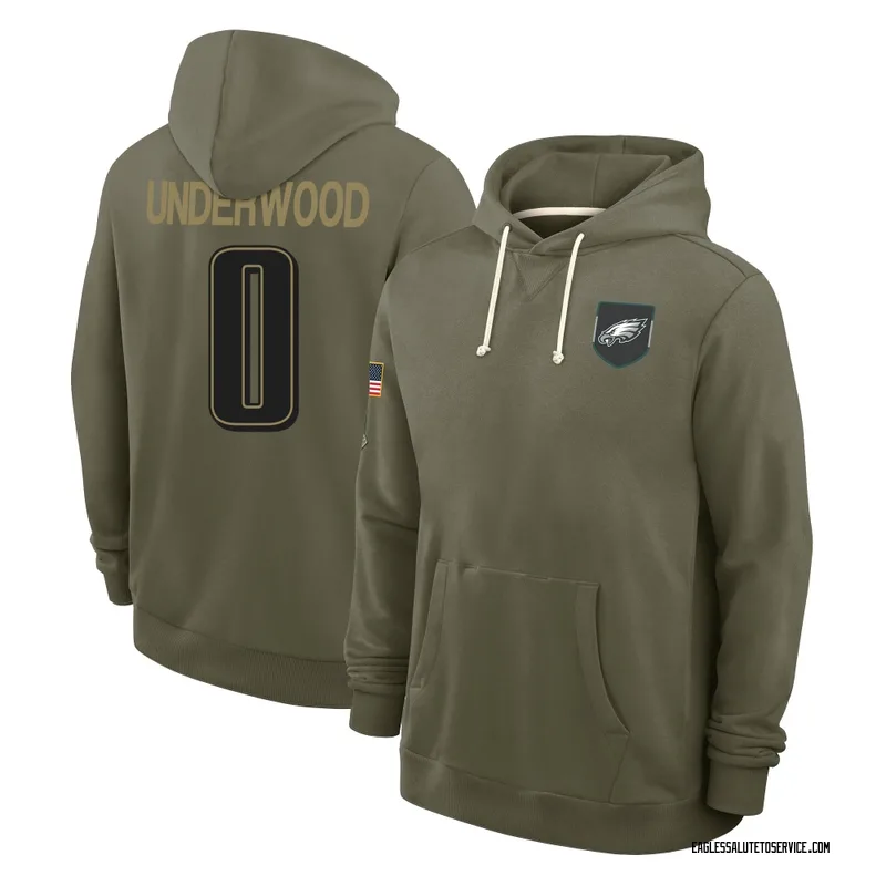 Youth Rocco Underwood Philadelphia Eagles Olive 2025 Salute to Service Hoodie