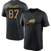 Youth Stone Smartt Philadelphia Eagles Black 2020 Salute To Service Performance T-Shirt