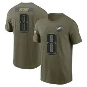 Youth Tank Bigsby Philadelphia Eagles Olive 2025 Salute to Service Name & Number T-Shirt