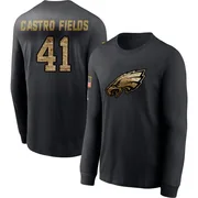 Youth Tariq Castro-Fields Philadelphia Eagles Black 2020 Salute To Service Sideline Performance Long Sleeve T-Shirt