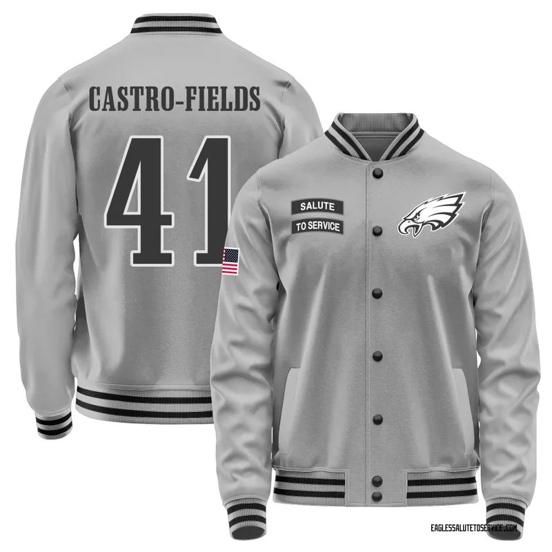 Youth Tariq Castro-Fields Philadelphia Eagles Gray Salute to Service Performance Jacket