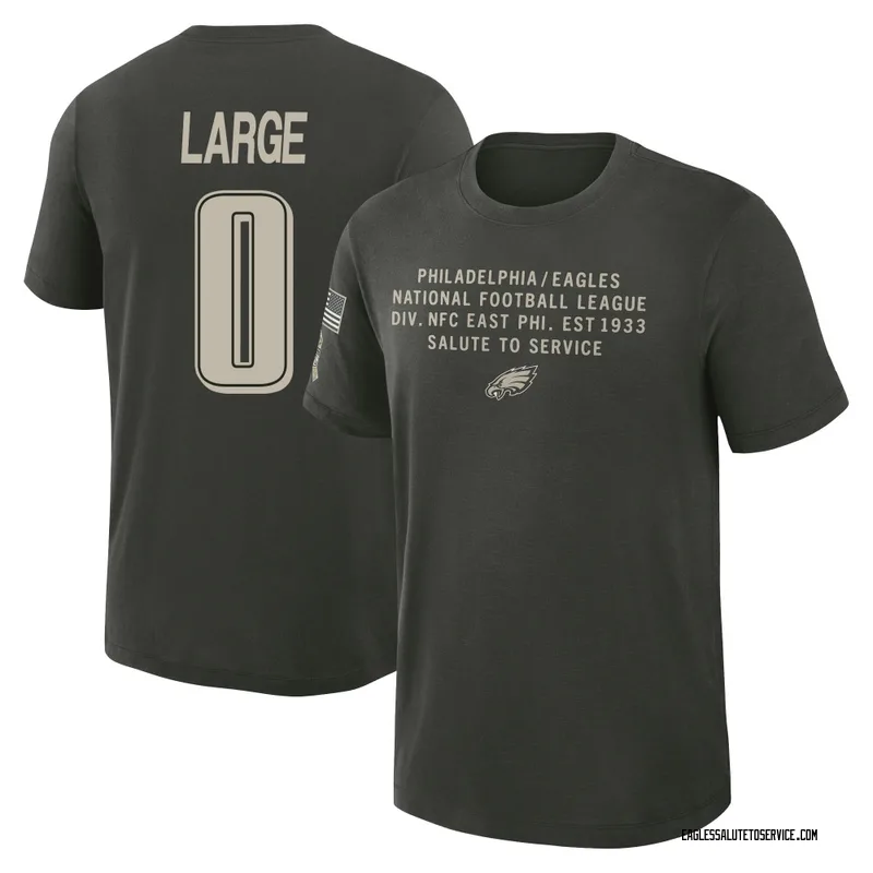 Youth Tucker Large Philadelphia Eagles Green Dark/ 2025 Salute to Service Sideline Slub T-Shirt