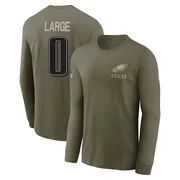Youth Tucker Large Philadelphia Eagles Olive 2025 Salute to Service Sideline Long Sleeve T-Shirt