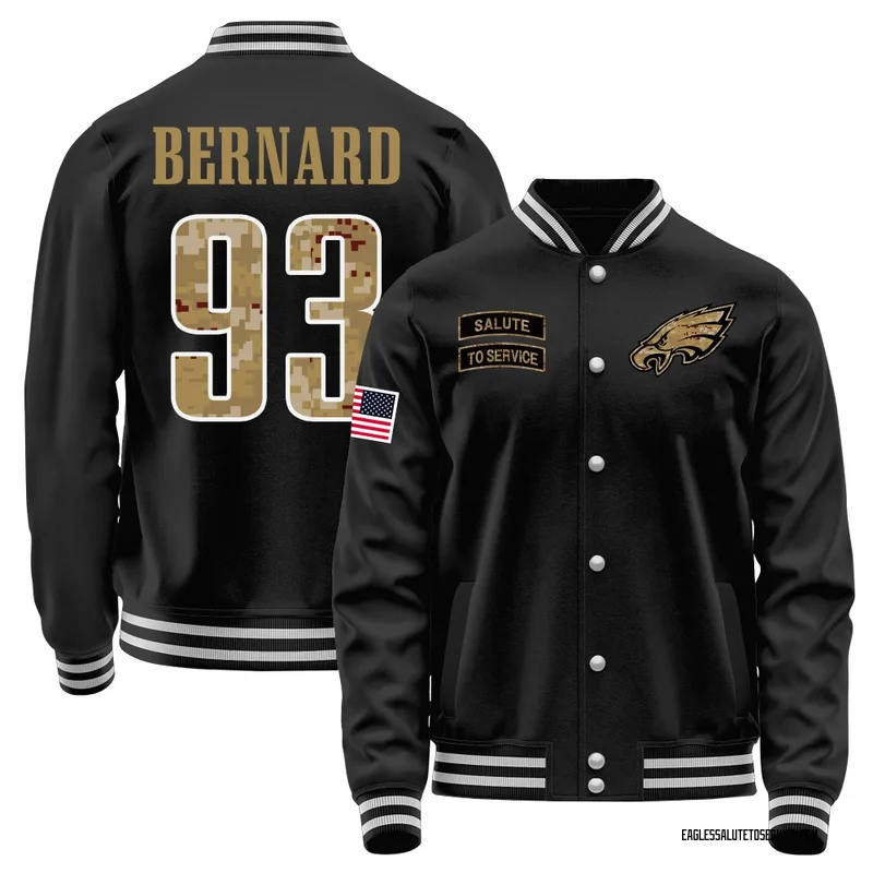 Youth Uar Bernard Philadelphia Eagles Black Salute to Service Sideline Performance Jacket