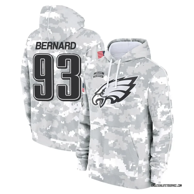 Youth Uar Bernard Philadelphia Eagles Camo Arctic 2024 Salute to Service Club Fleece Pullover Hoodie